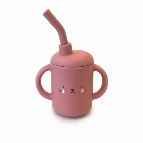 Ποτηράκι σιλικόνης με καλαμάκι Silicone cap rabbit